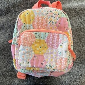 Girls Floral Quilted Mini Backpack